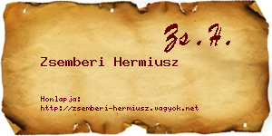 Zsemberi Hermiusz névjegykártya